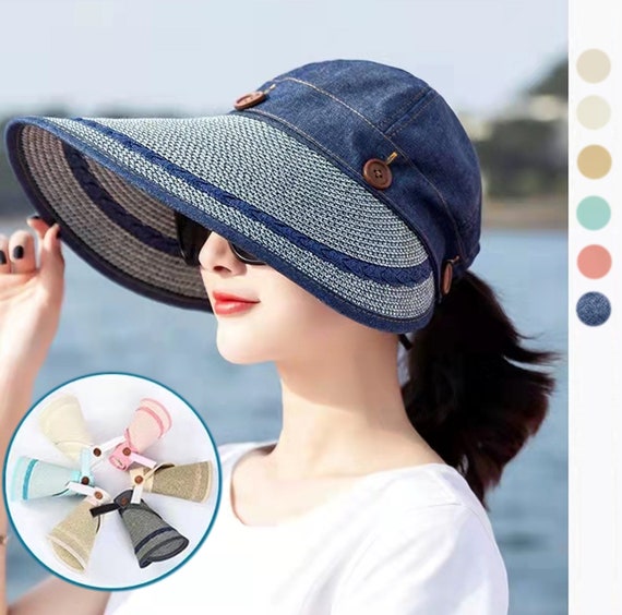 Honeymoon Sun Hat,sunhat,women's Summer Foldable Sun Hat, Mesh Sun Hat,  Hollow Sand Woven Straw Hat, Wide Brim Bucket Hats ,fisherwoman Hat, 