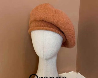 Cappello berretto slouchy, berretto di lana per donna, cappello berretto comodo e ampio, berretto vintage in stile francese, berretti accessori autunno inverno, tinta unita