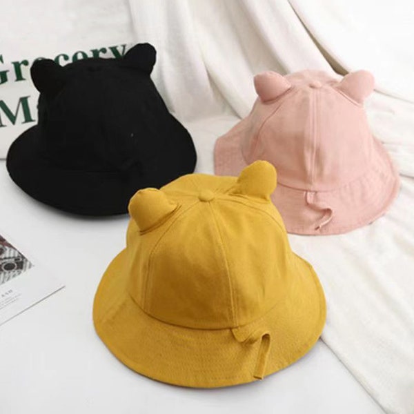 Cat ear bucket hat, Wide brim bucket hats , fisherman hat, women's sun hat, summer hat, Basin cap, children’s hat, beach hat, large brim hat