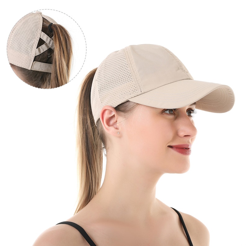 Blue high ponytail cap women baseball cap high pony hat | Etsy
