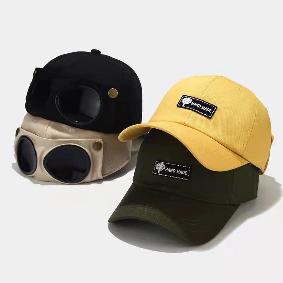Sunglasses Baseball Cap, Retro Aviator Hat, Hip Hop Mask, Vintage Pilot Hat, Sunglasses Fishing
