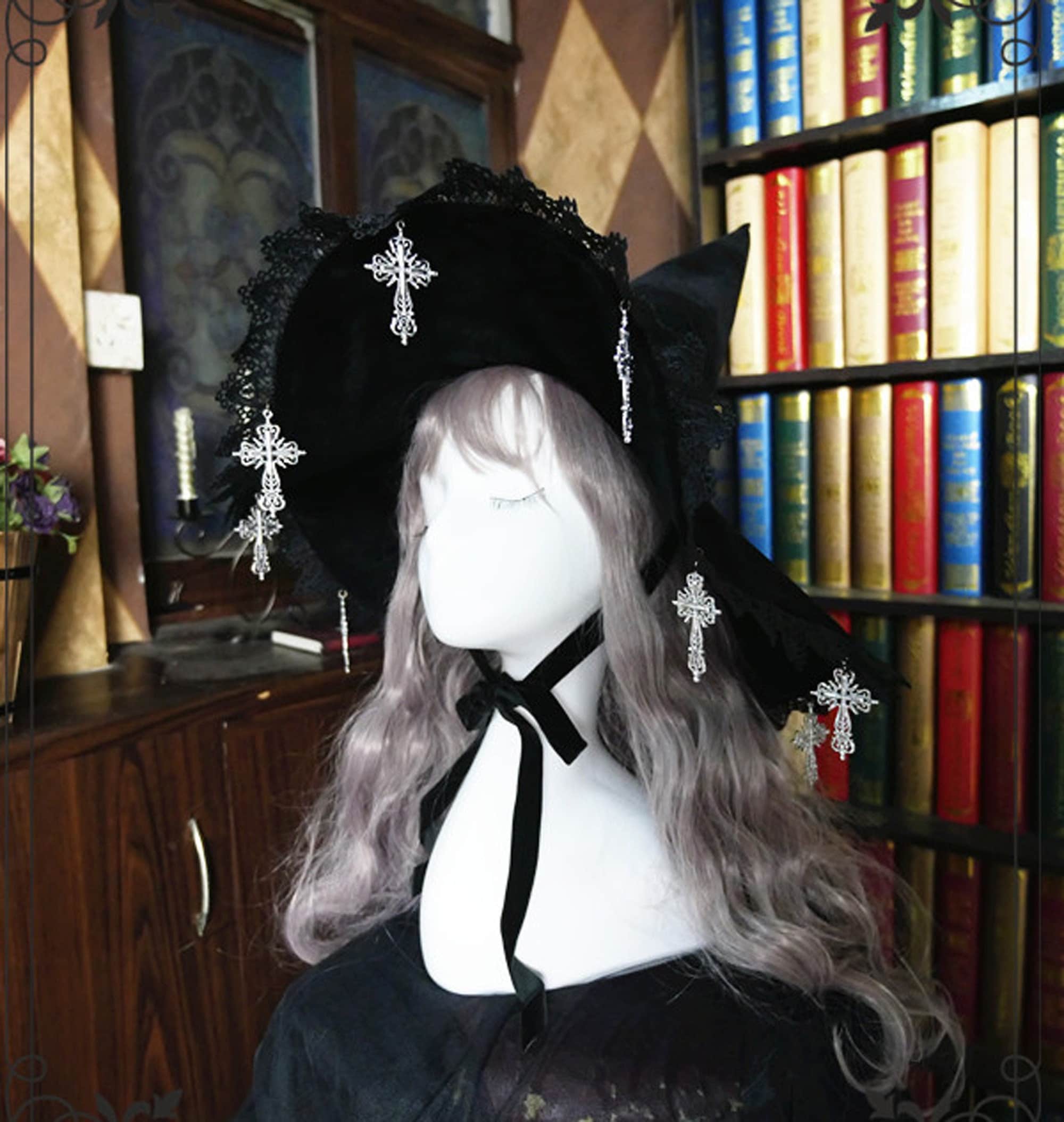 Handmade Halloween Witch Hat With Cross Pendant Gothic Magic - Etsy