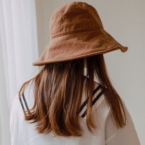 Beige Bucket hat, Wide brim bucket hats, fisherman hat, women's sun hat, summer hat, Basin cap, coffee beach hat, large brim hat