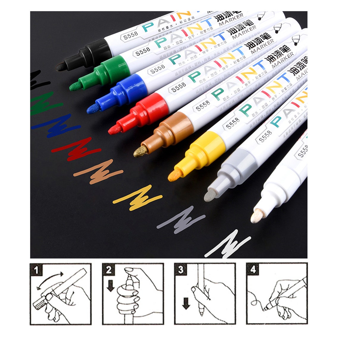 Malstift. Graffiti-Stift. Metall schwarz Farbstift. | Etsy