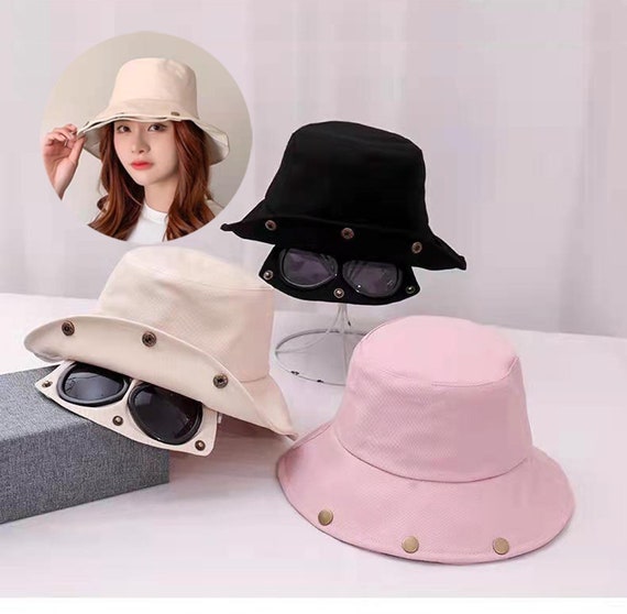 Sunglasses Bucket Cap, Vintage Pilot Hat, Retro Aviator Hat, Large Brim Bucket  Hat,fishing Sunglasses Outdoor Sport Goggle Aviator 