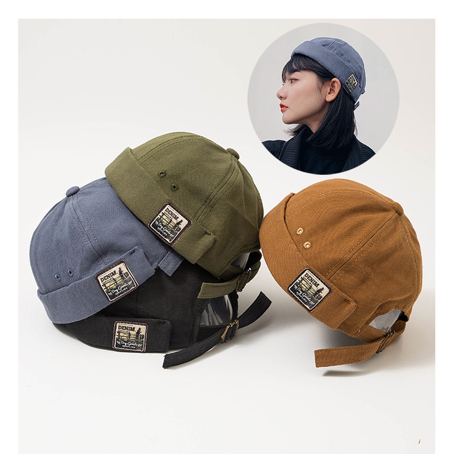 Casquette Docker Sans Visière CLAPE - Coton Réglable - Style Rétro