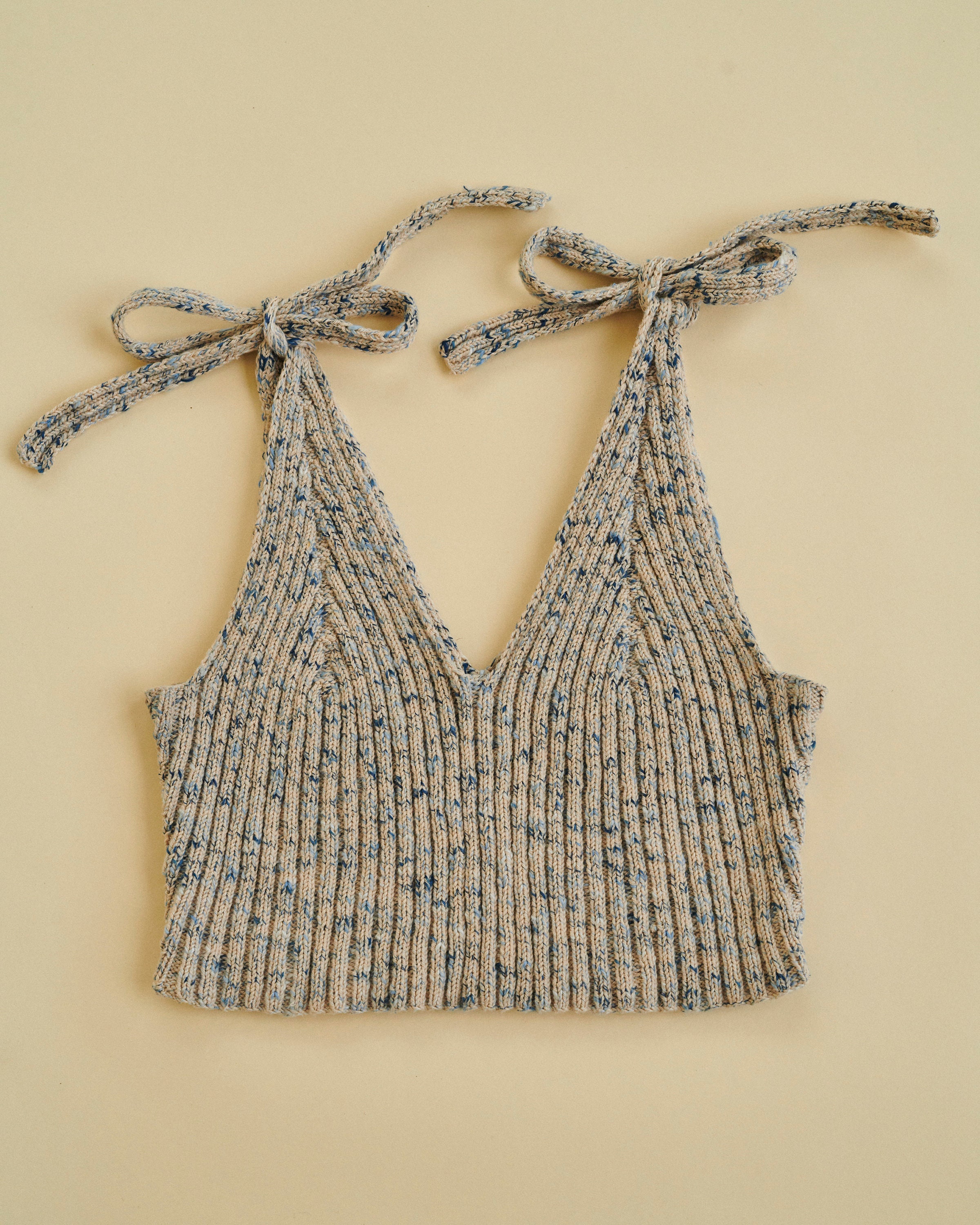 Knitted Lapel Tank Top main image 1