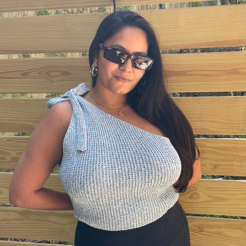 ONE SHOULDER Tank Top Knitting Pattern Etsy
