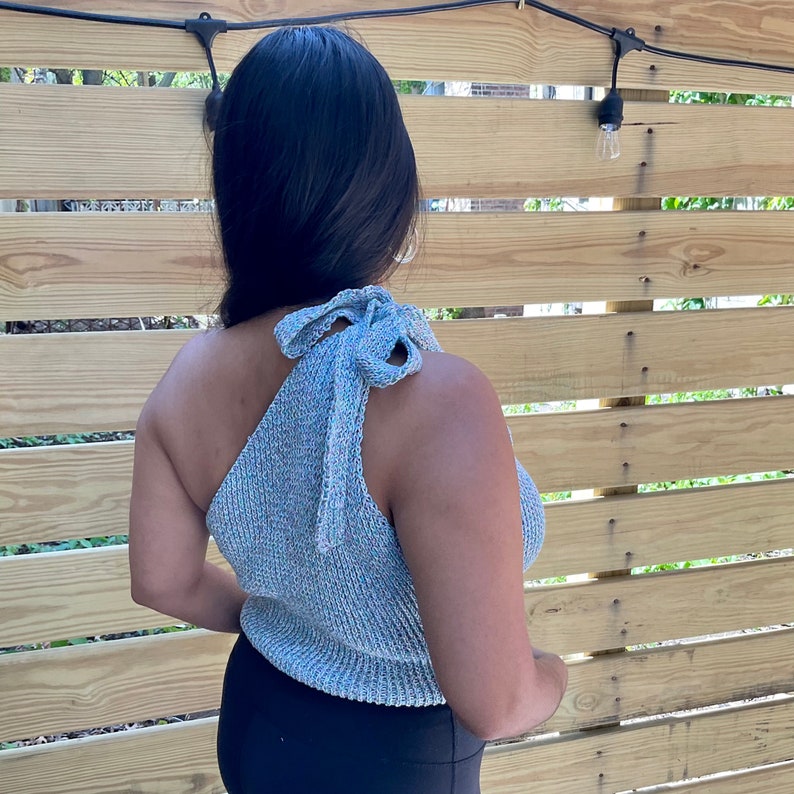 ONE SHOULDER Tank Top Knitting Pattern Etsy