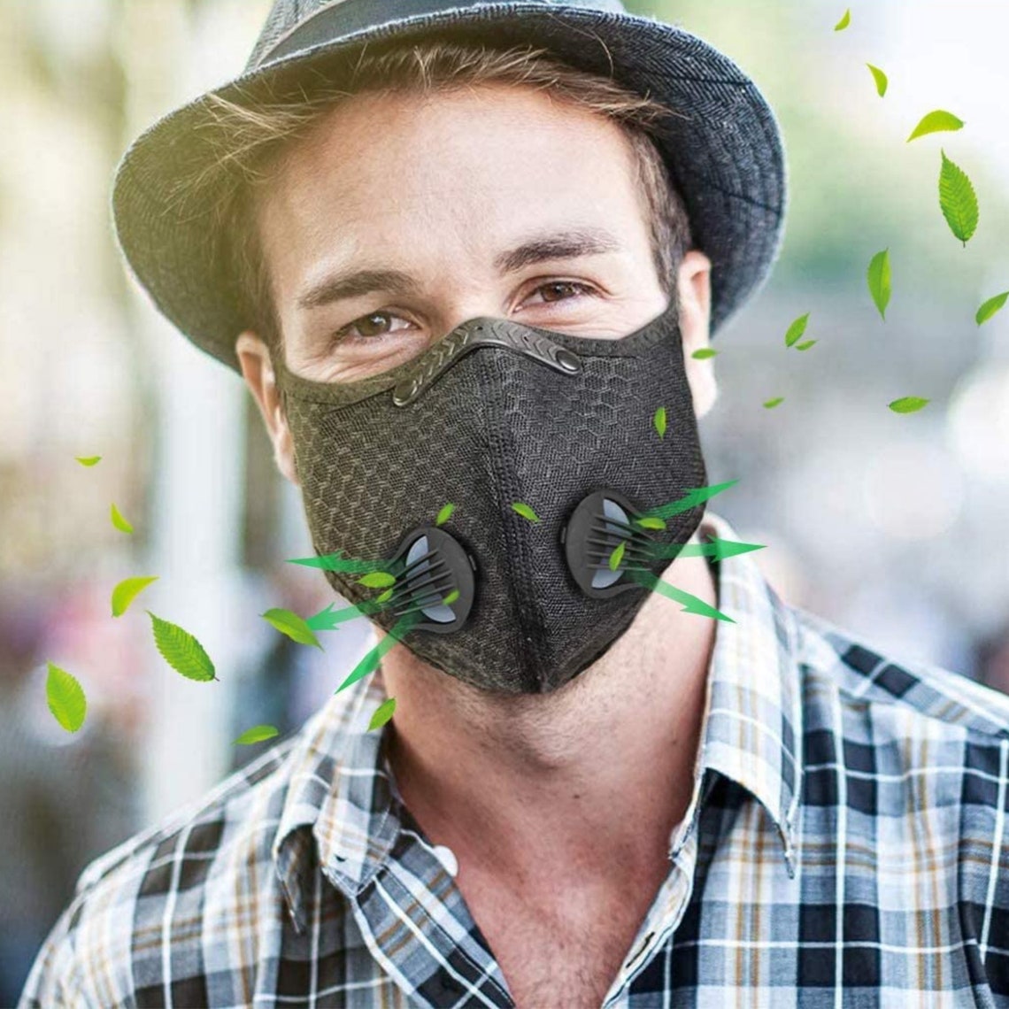 Velcro Face Mask with Nose Wire and Filter Pocket Adjustable Etsy