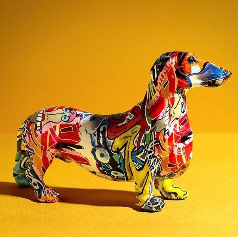 Painted Colorful Nordic Dachshund Dog Figurine Home Ireland - Miniature Dachshund Home Decor Painted Colorful Nordic Dachshund Dog Figurine Home Ireland - Miniature Dachshund Home Decor