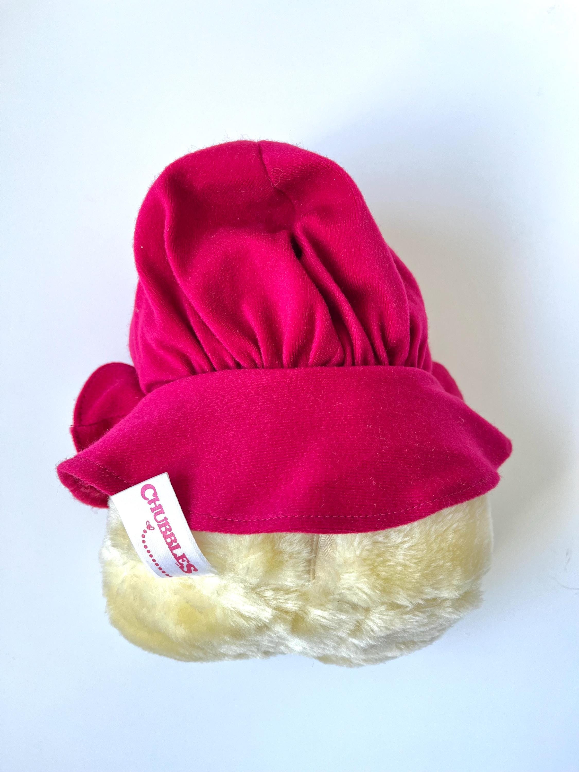 1985 Vintage Chubbles Interactive Plush Toy Animal Red Cape