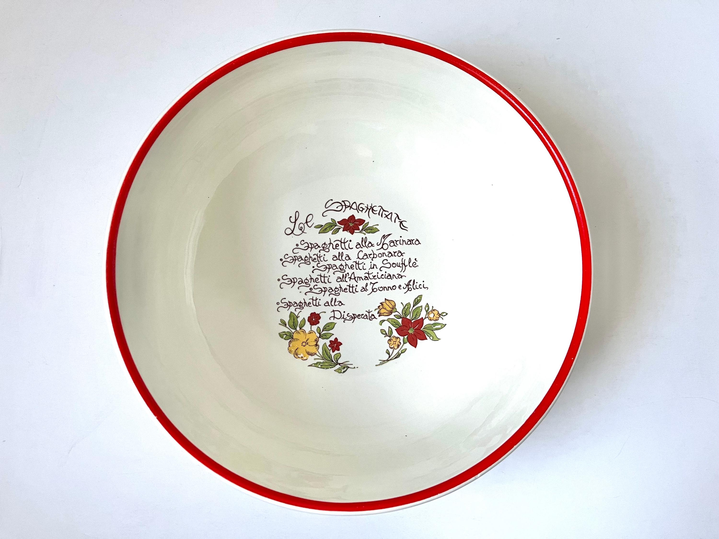 Vintage La Primula ITALY Big Serving Pasta Bowl – Spaghetti Recipe