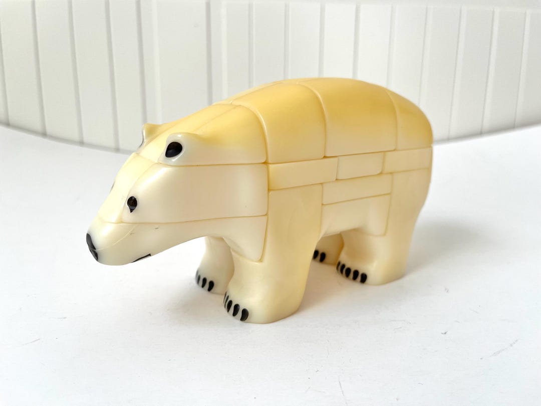 Vintage ANIPUZZLE Polar Bear 3D Puzzle Figurine 1986 PKR Corp Made