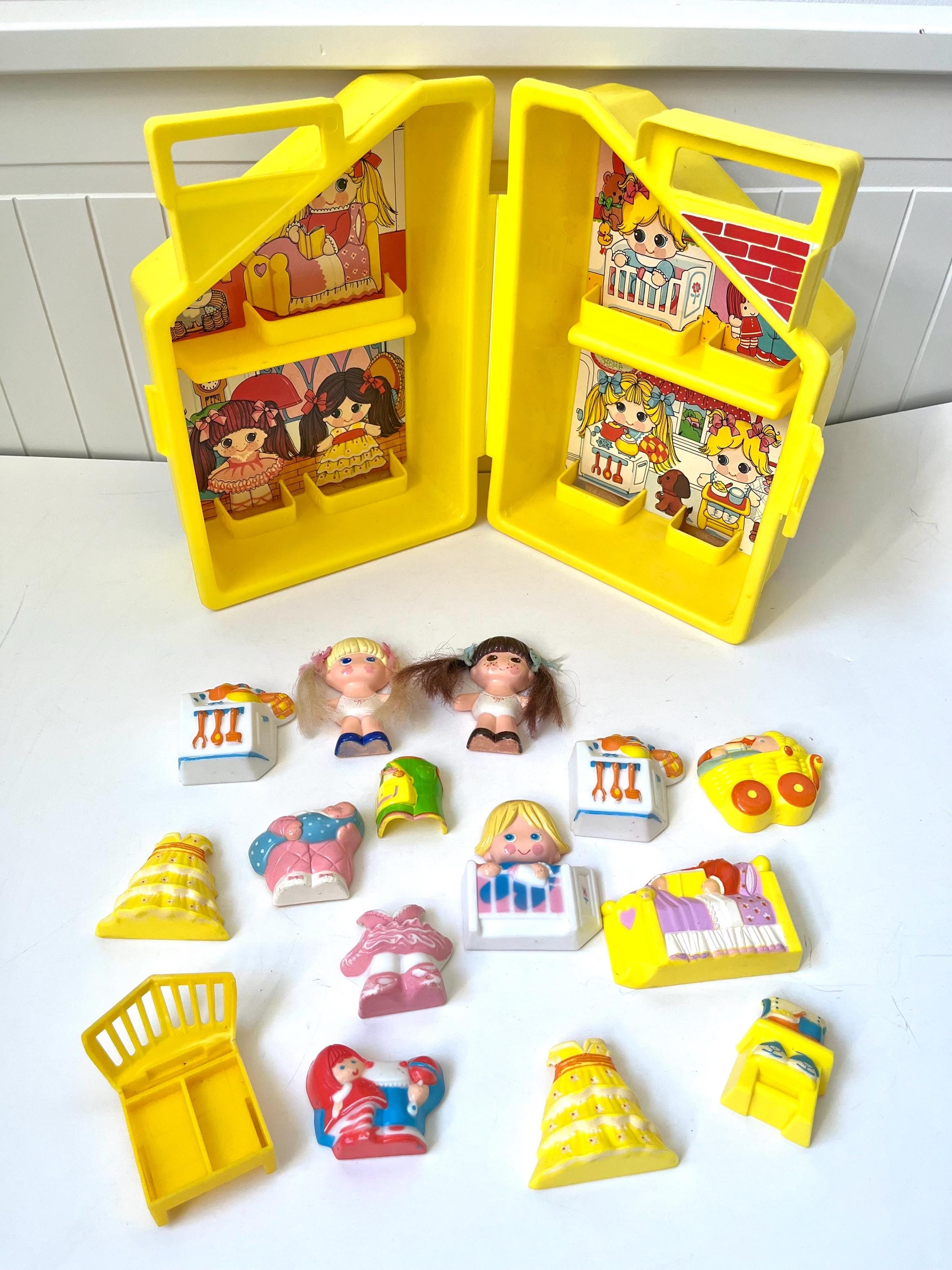 Vintage 1970s Knickerbocker Dolly Pops Yellow 2 Floors Dollhouse