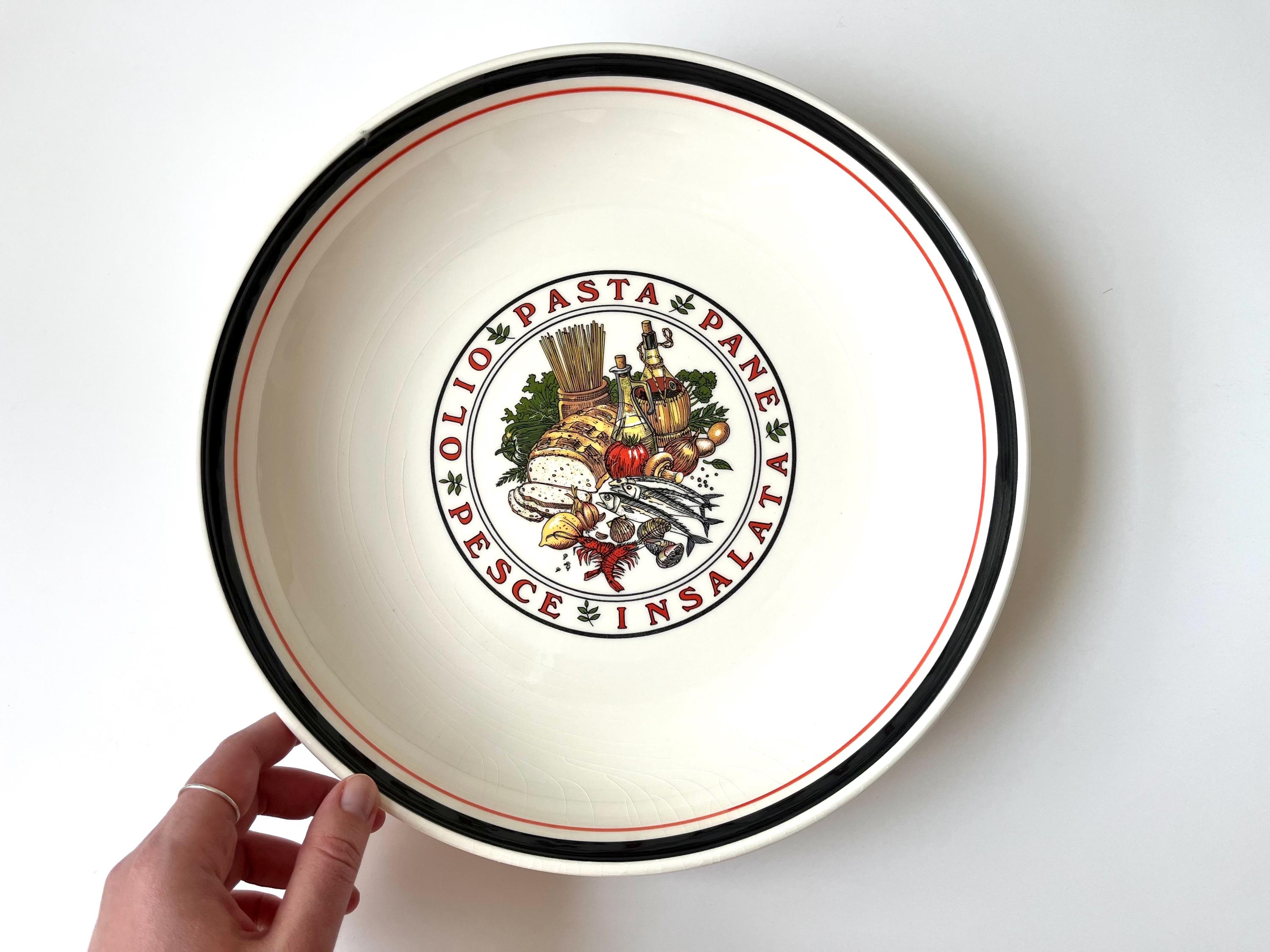 Vintage Tre Ci Italian Pasta Bowl 13” – Olio Pasta Pane Insalata