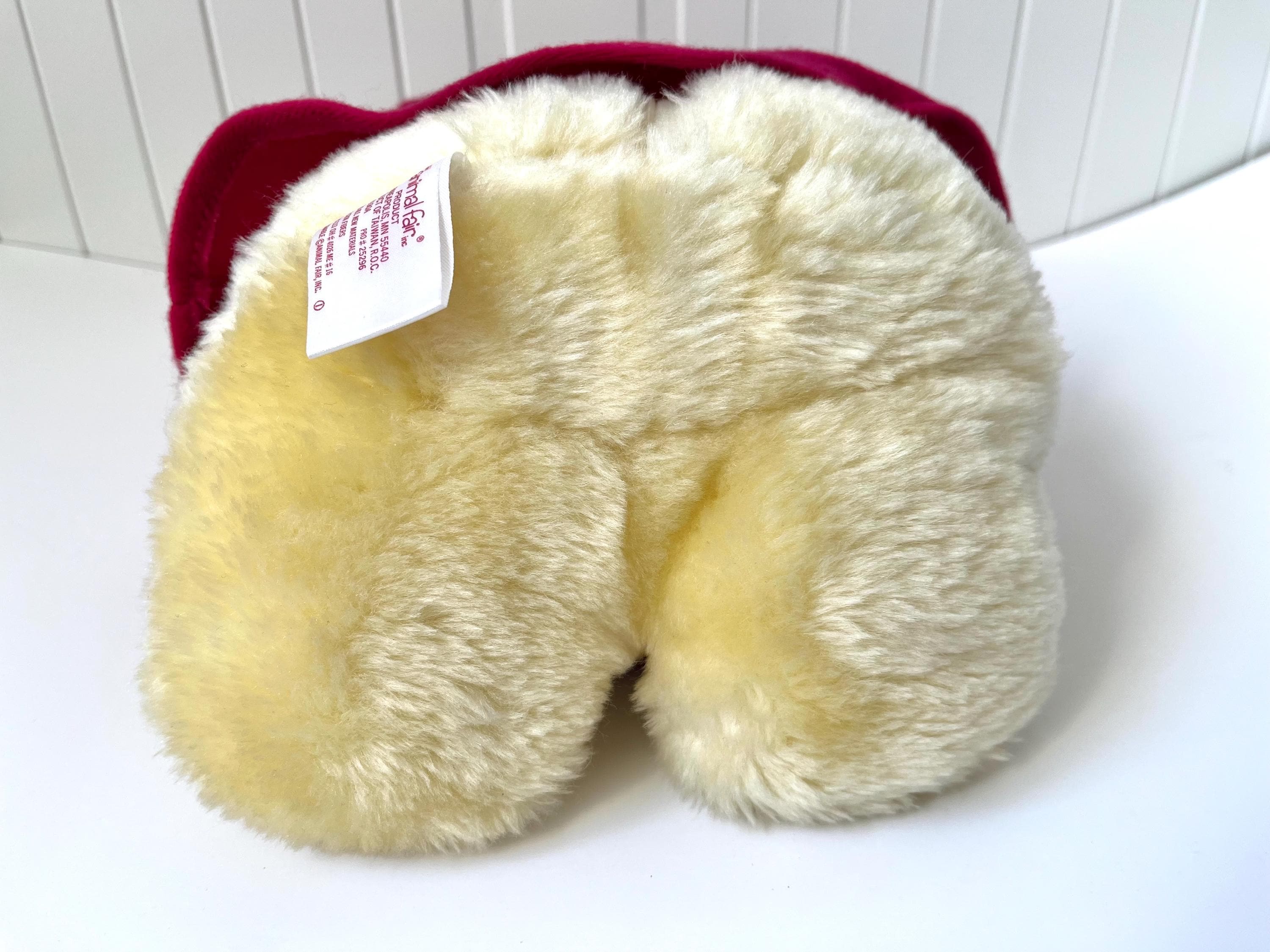 1985 Vintage Chubbles Interactive Plush Toy Animal Red Cape