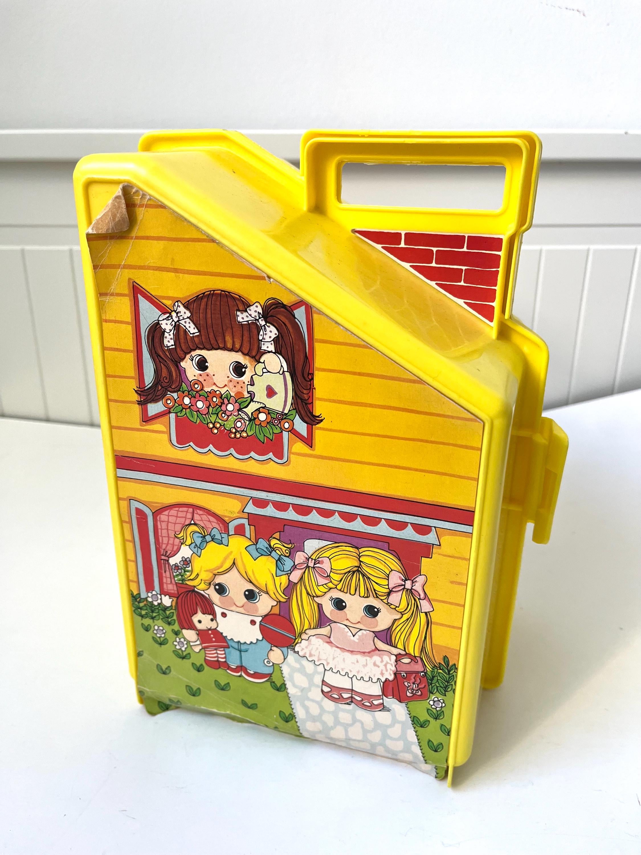 Vintage 1970s Knickerbocker Dolly Pops Yellow 2 Floors Dollhouse