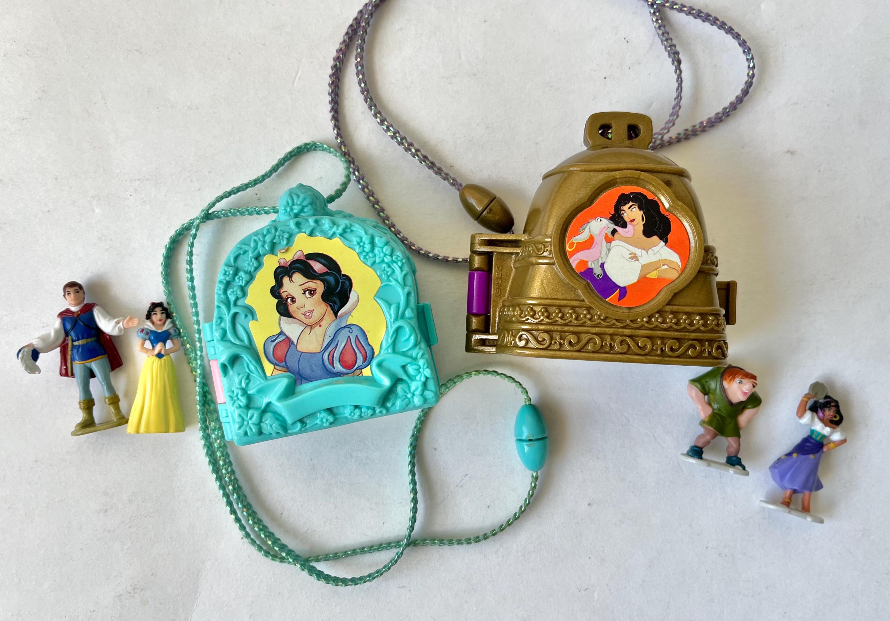 2x Vintage Disney Lockets - Hunchback of Notre Dame & Snow White