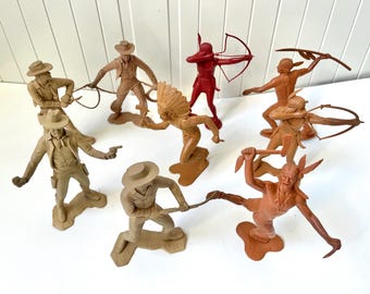 Vintage Enorme Lot De Cow Boy Et D'Indiens Cofalu 18 Poches De 10