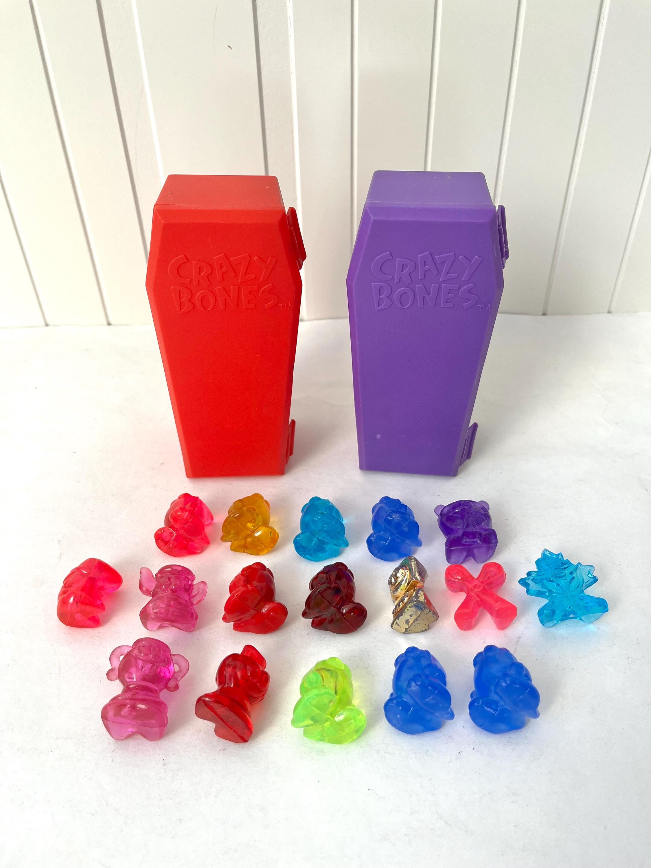 Vintage 90s Crazy Bones Gogos With 2 Coffin Cases - Collectible