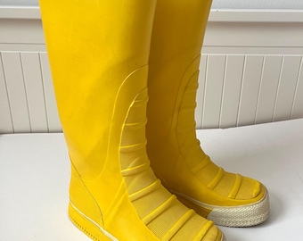 Vintage Nokia Yellow Rain Boots Size 34EUR - Yellow Rubber Sailing
