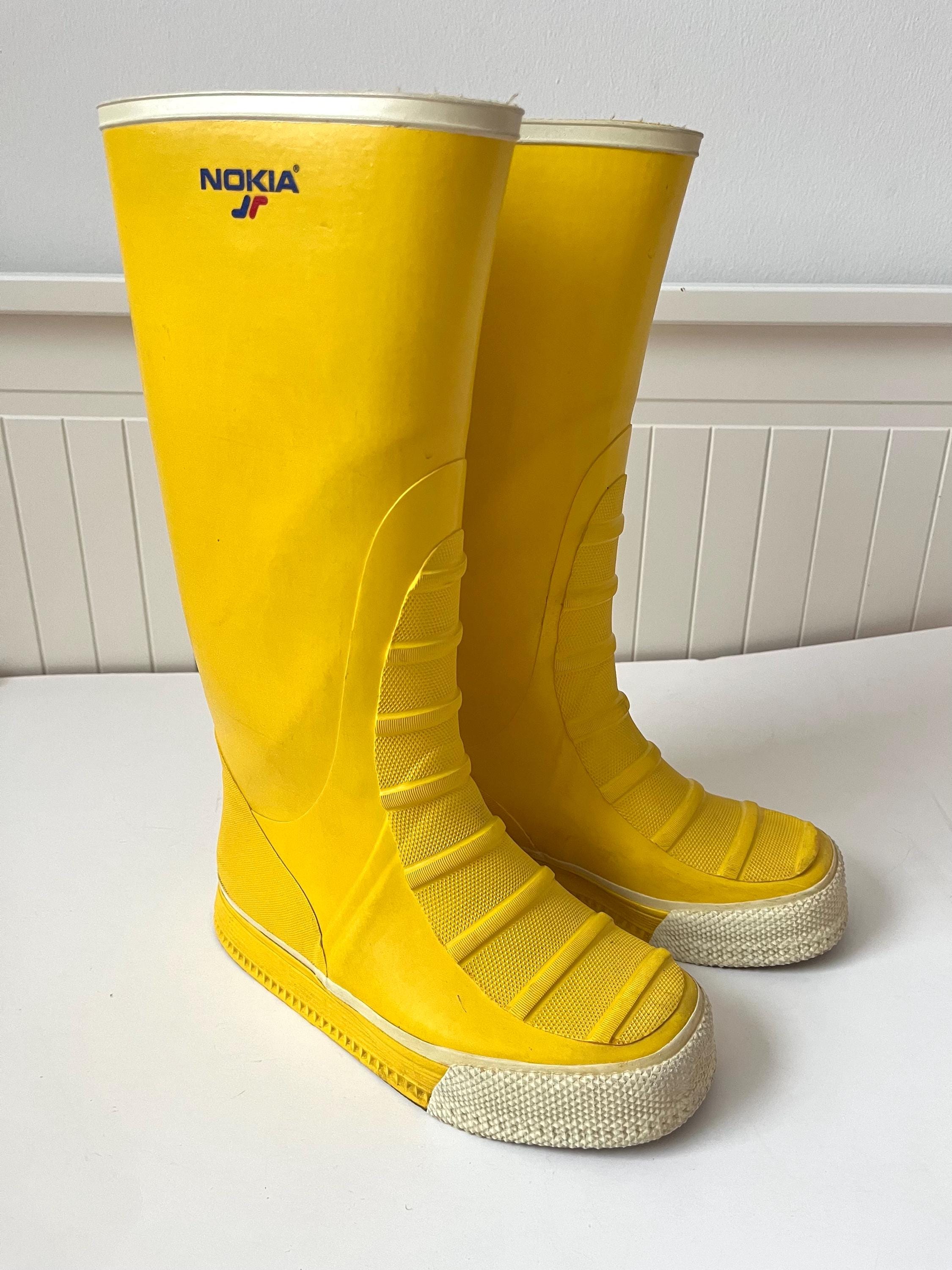 Vintage Nokia Yellow Rain Boots Size 34EUR - Yellow Rubber Sailing