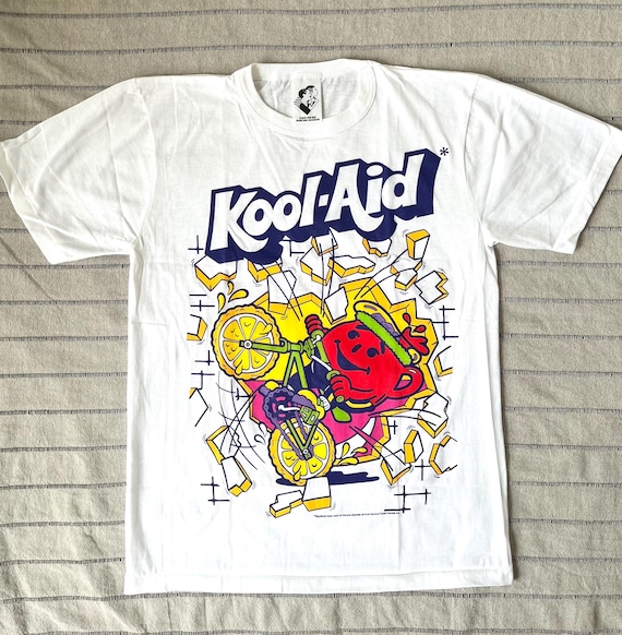 Vintage 90s Kool-aid White T-shirt Single Stitch Made in