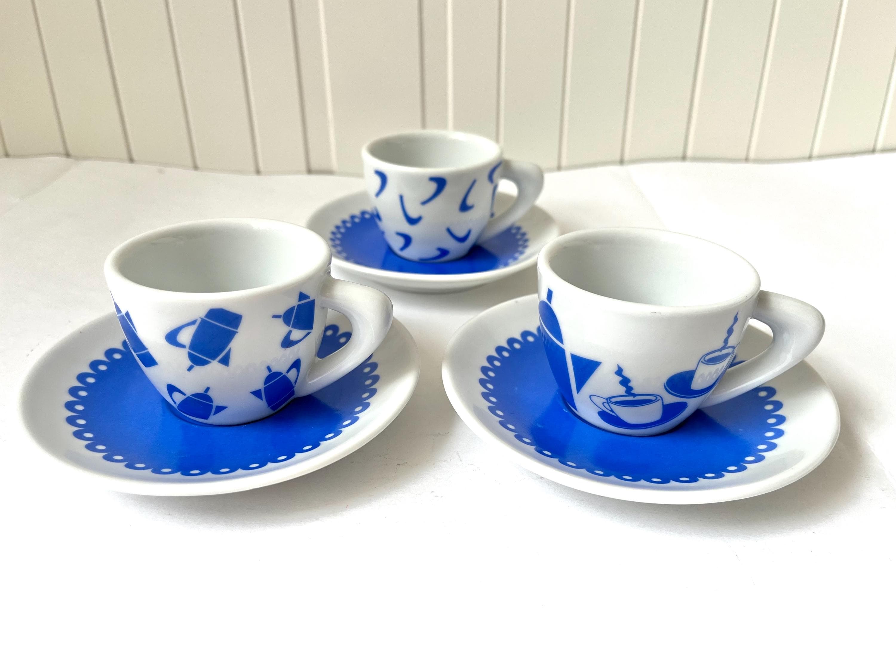 3x Vintage Carlo Giannini Espresso Cups and Saucers - Made in