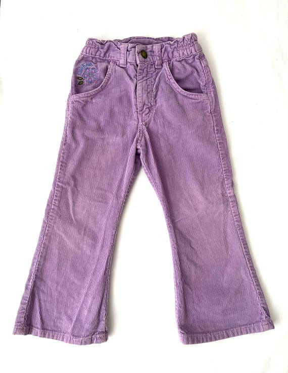 Vintage 90s Oshkosh Flared Corduroy Pants Bell Bottom Lilac