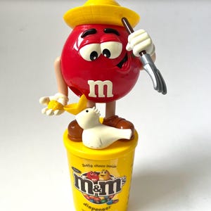 Vintage M&m's Red Farmer W/chicken Duck Sweet/candy Dispenser