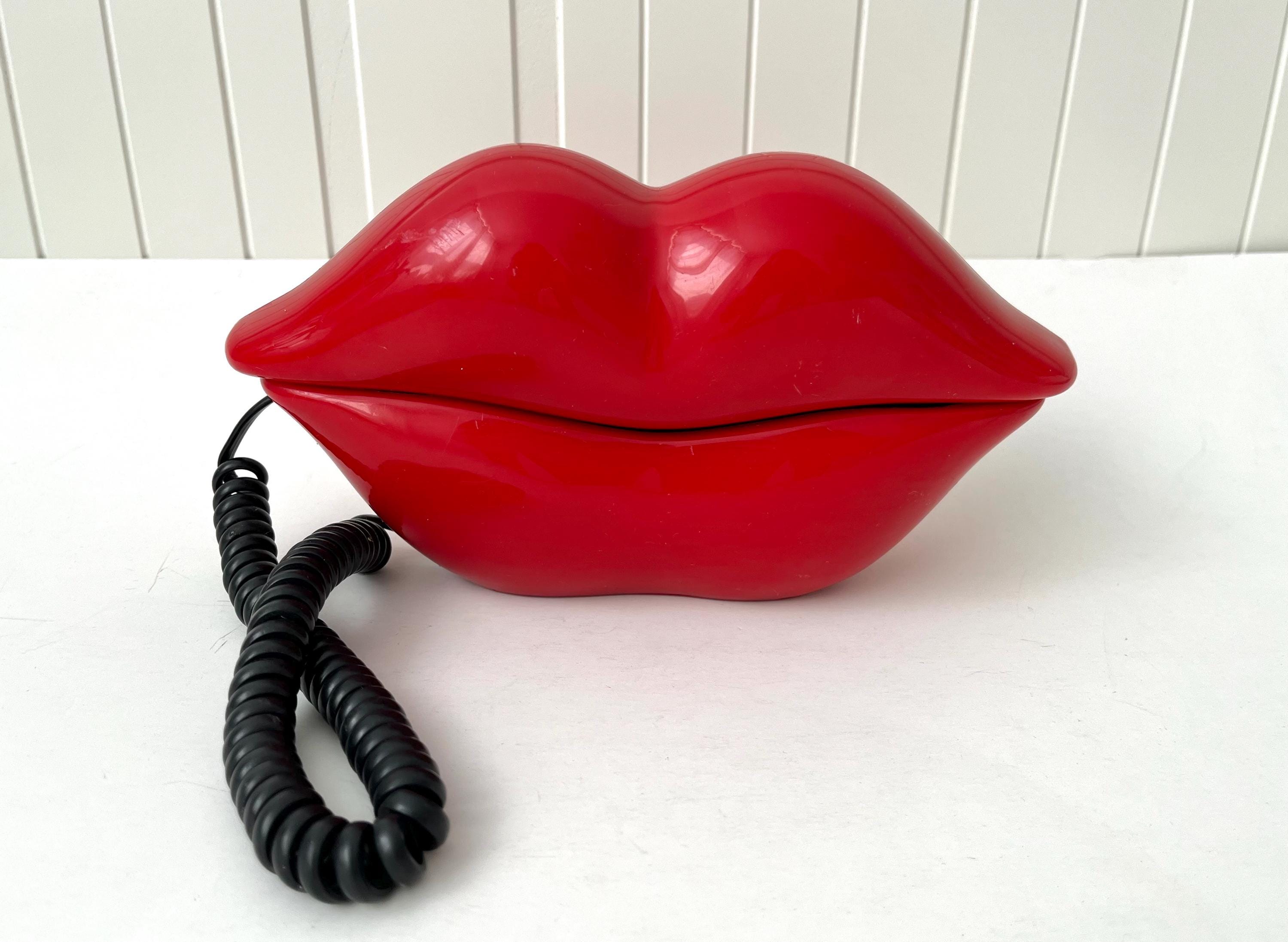 HURRISE Téléphone Fixe Style Européen Créatif Forme Bouche Rose