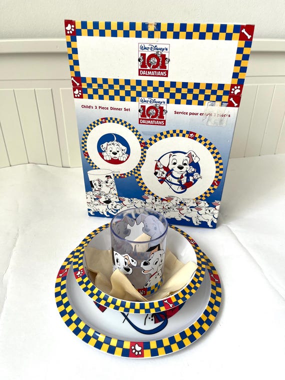 Vintage 101 Dalmatians Disney Melamine Kids Dinner Set – NEW