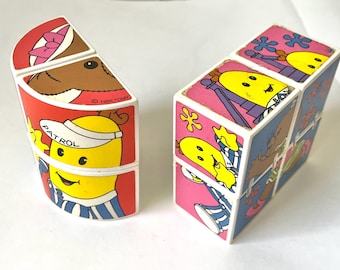 2x Vintage Bananas in Pajamas & Teddy Bear Puzzles 1995 Tomy Block