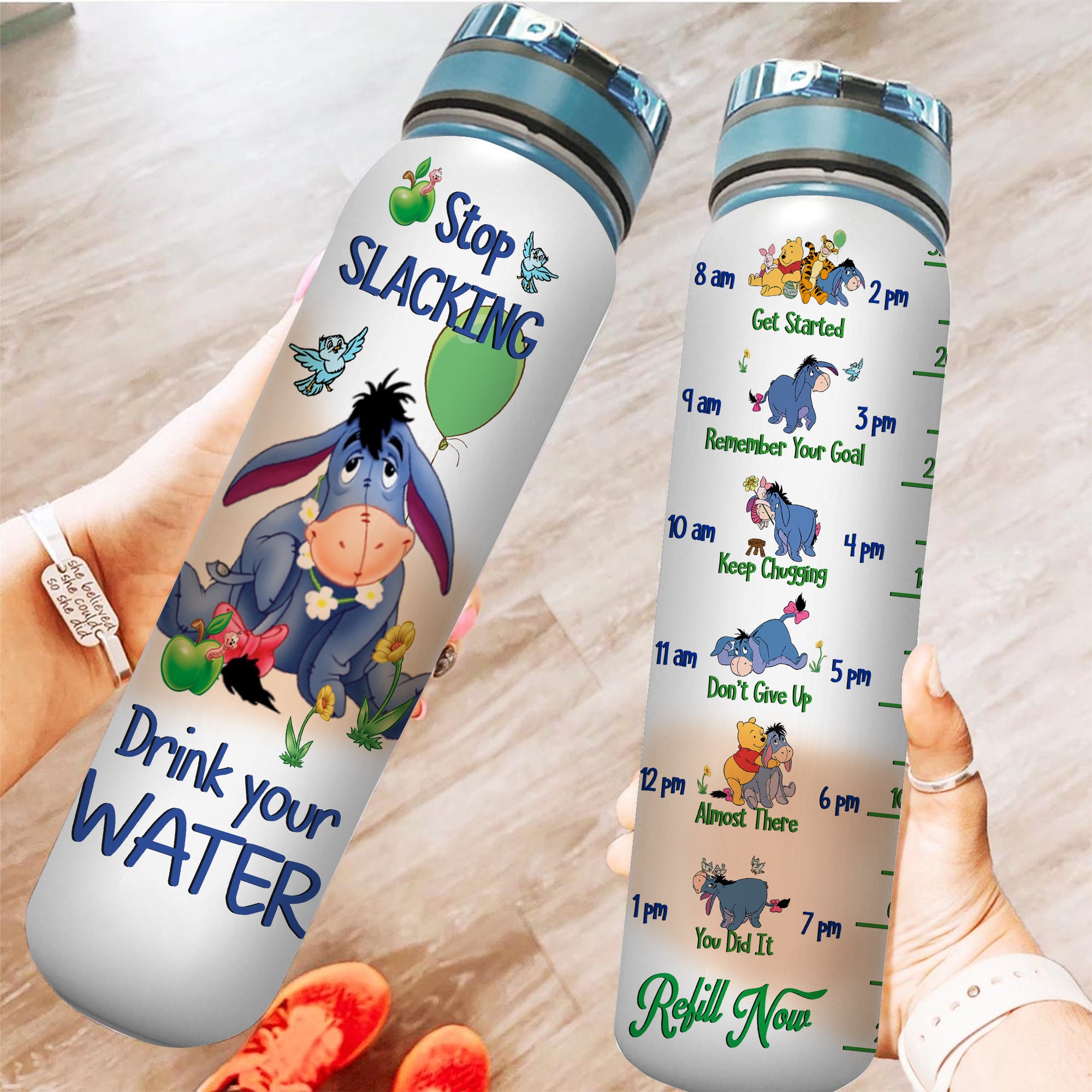 Custom Water Tracker Bottle Eeyore Water Bottle Gift for Etsy