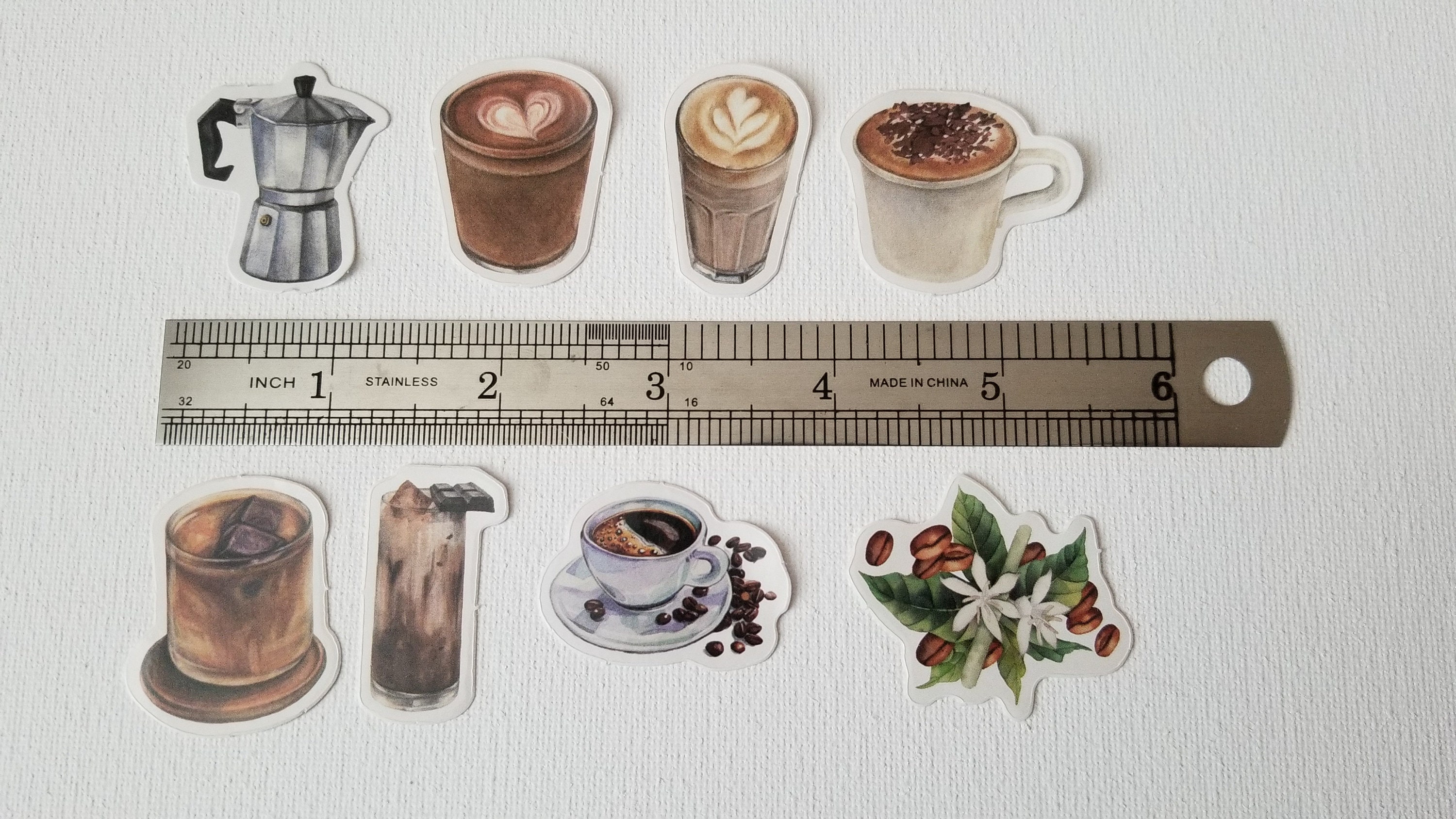 46pcs Coffee Sticker Pack for Journaling Scrapbookingbullet Etsy