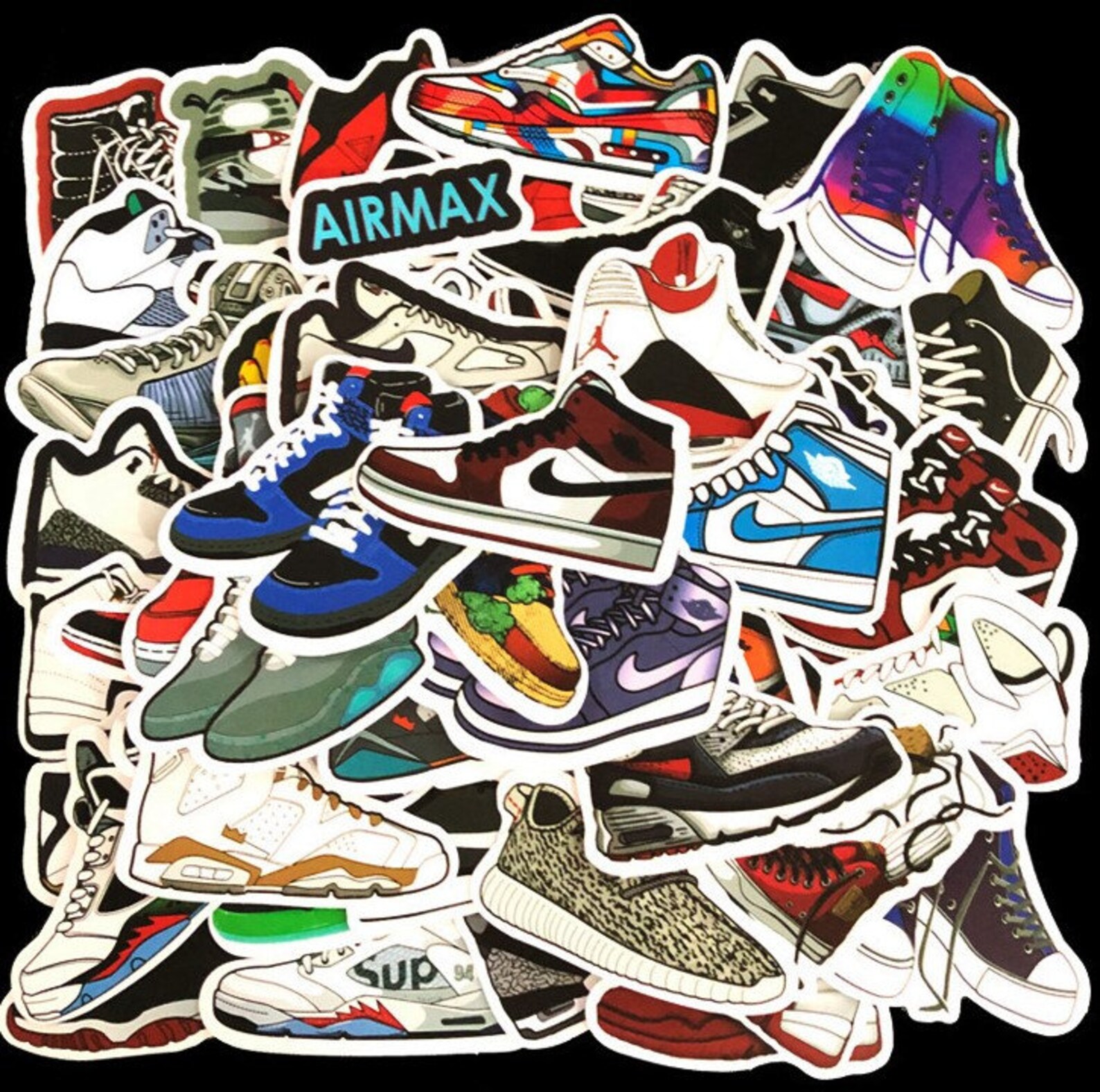 50pcs Shoes Sticker Pack Sneaker Sticker Set For Laptop Etsy
