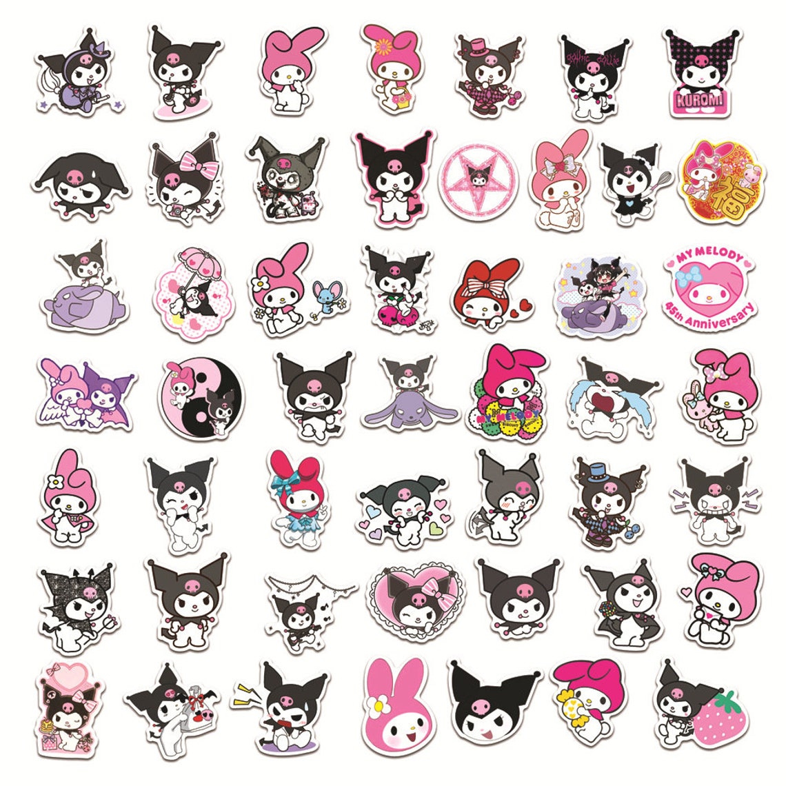 50 Autocollants Licorne Et Stitch Imperméables - Déco Valise, Skate, Laptop, Gourde - 3