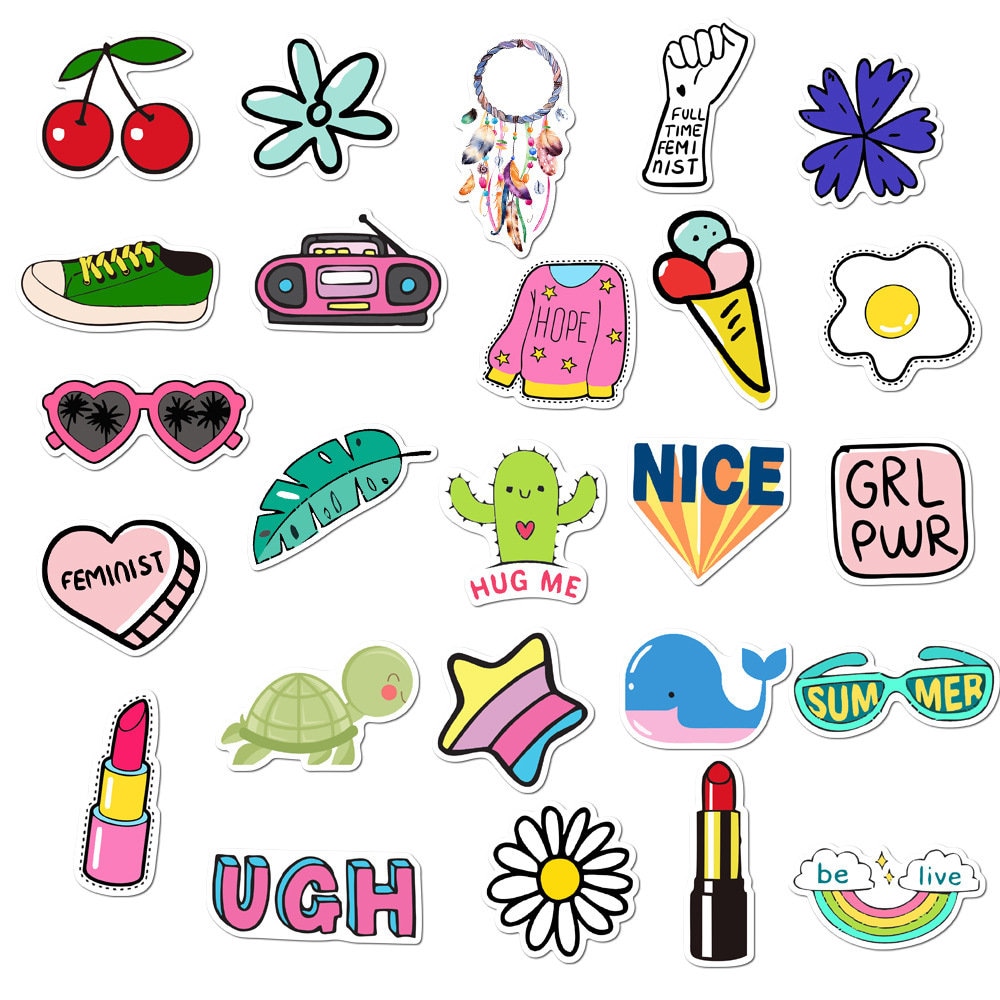 50pcs Summer Theme Cute Sticker PackGirl Sticker Set For | Etsy