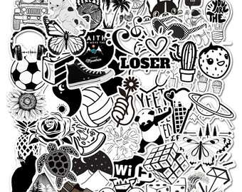 black and white hydro flask stickers etsy