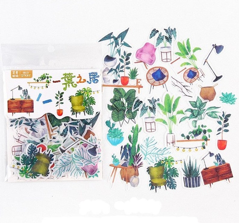 40pcs Plant Washi Sticker Pack Journal Sticker Set Scrapbook Etsy