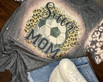 Soccer - mom - leopard - sports  Tee