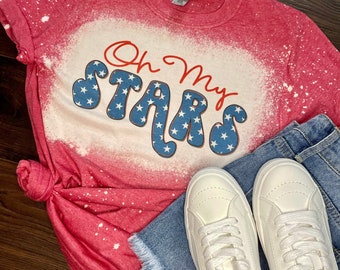 Memorial Day - Fourth of July - patriotic - oh my stars - America  Tee