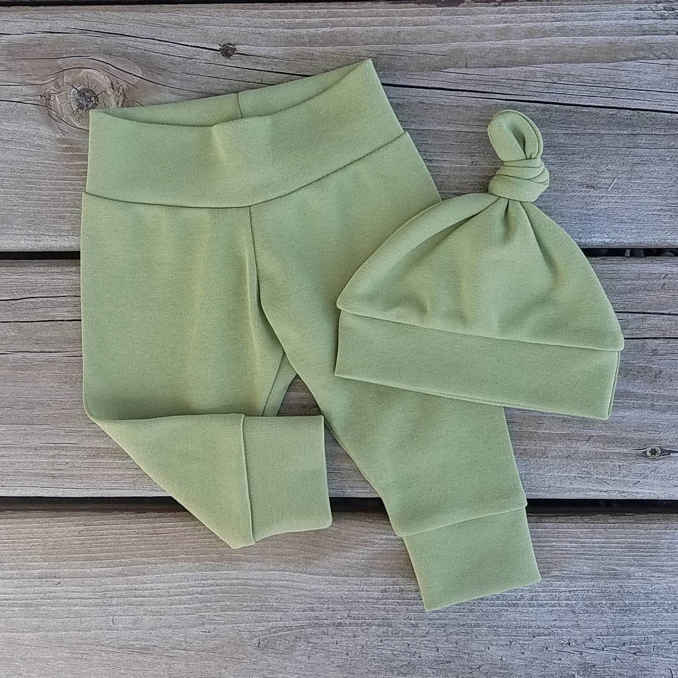 Sage Green Baby Pants \u0026 Knot Hat Gender 