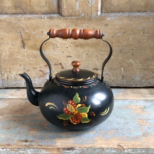 Vintage Hand-Painted Tea Kettle - One of a Kind  - Decor Only Item
