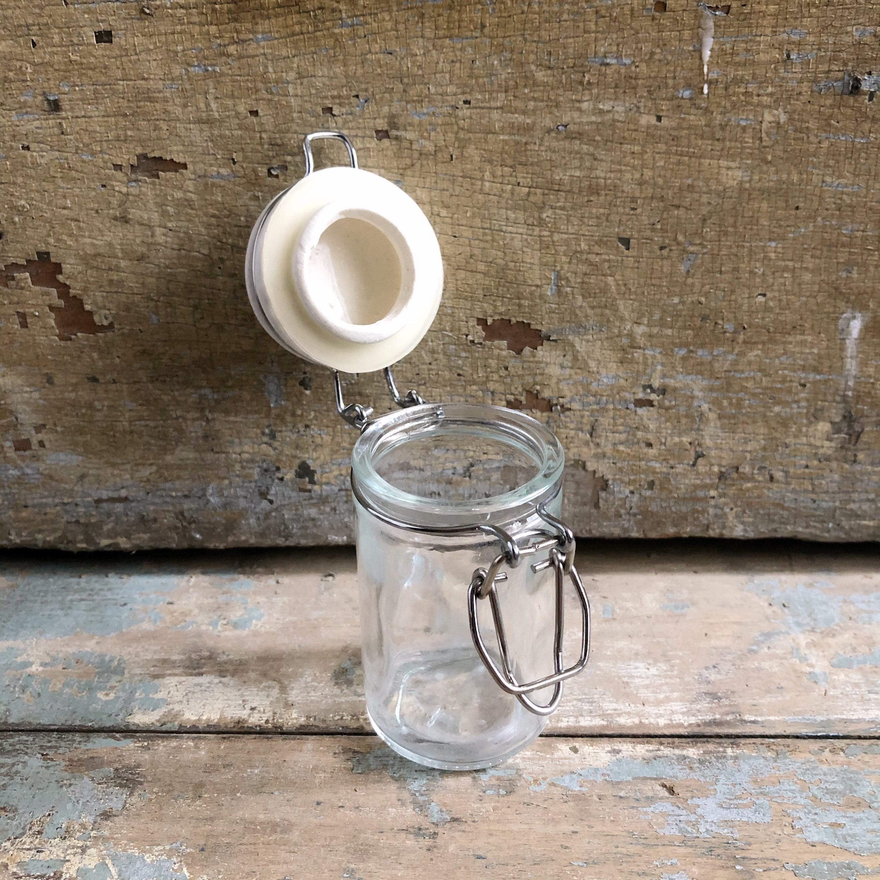 Hinged Apothecary Glass Garnish Jar