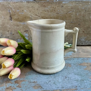 Ironstone Stained and Crazed Milk Pitcher - Shabby Tankard