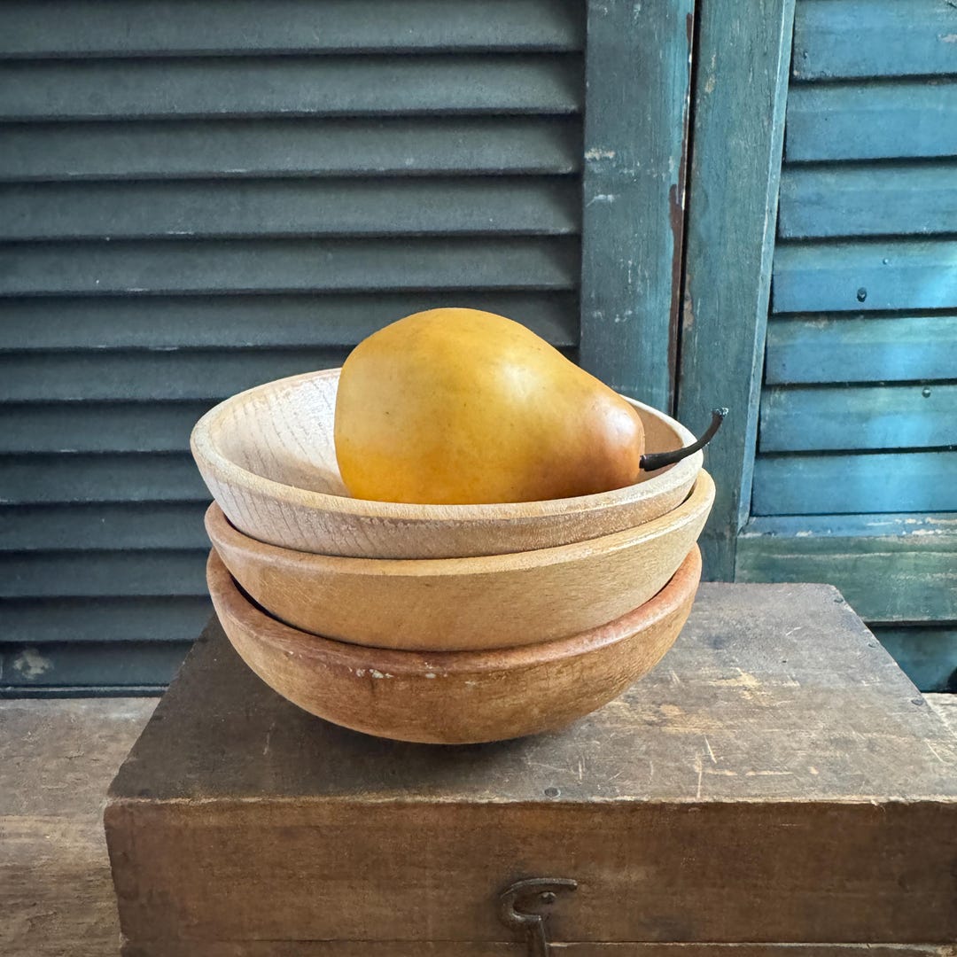Rustic Small Bowl Vintage Wooden Bowls - Small Wooden - Rustic Decor - Etsy