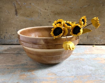 USA Brown Pottery Bowl - 8 inch