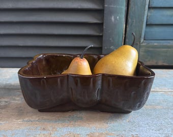 Vintage Mid-Century Brown Planter – UPCO 105-7 Design – USA Pottery - MCM Herb/Succulent Planter  – Vintage Home Decor